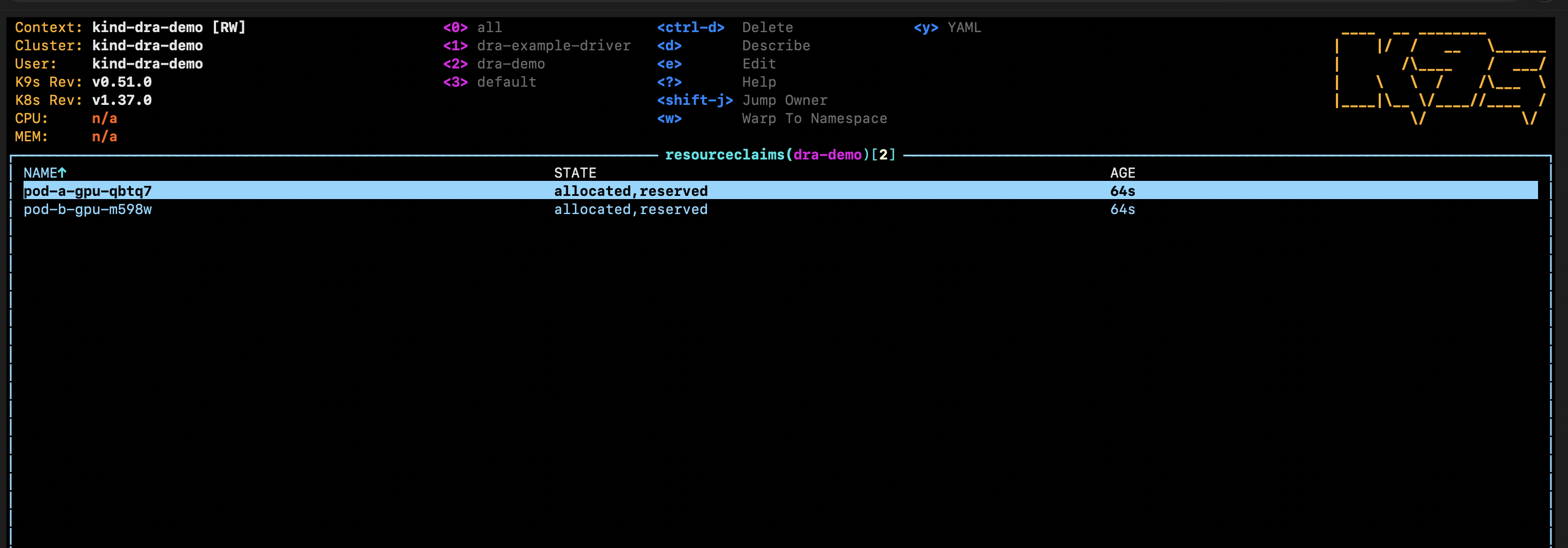 Generated ResourceClaims