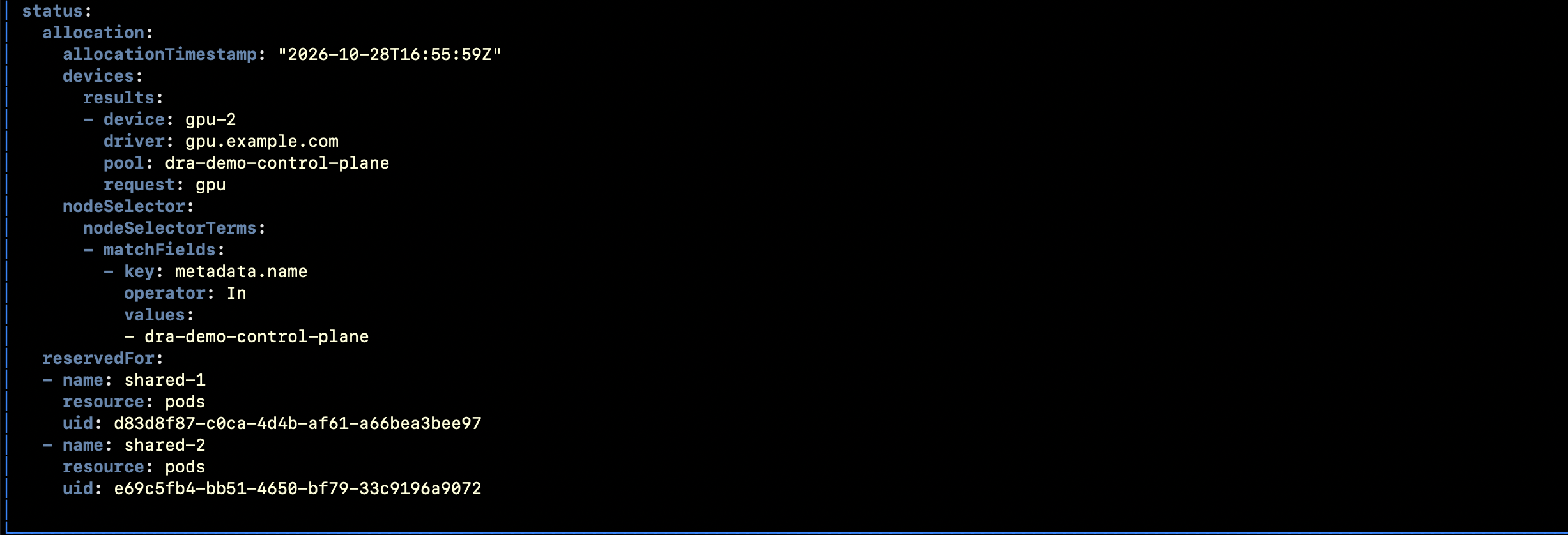 shared-gpu claim status